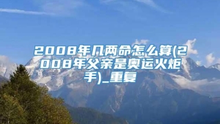 2008年几两命怎么算(2008年父亲是奥运火炬手)_重复