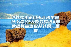 2017年正月十六出生是什么命(个人收款码近4年数据将被追查并补税)_重复