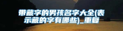带藏字的男孩名字大全(表示藏的字有哪些)_重复