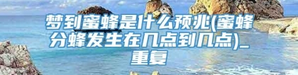 梦到蜜蜂是什么预兆(蜜蜂分蜂发生在几点到几点)_重复