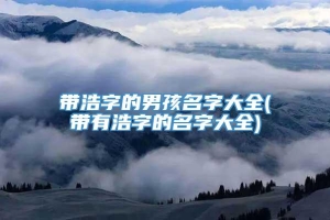 带浩字的男孩名字大全(带有浩字的名字大全)