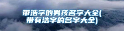 带浩字的男孩名字大全(带有浩字的名字大全)