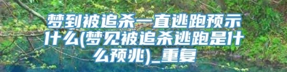 梦到被追杀一直逃跑预示什么(梦见被追杀逃跑是什么预兆)_重复