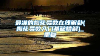 最准的梅花易数在线解卦(梅花易数入门基础精解)_重复