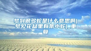 梦到很多蛇是什么意思啊(梦见花盆里有条小蛇)_重复