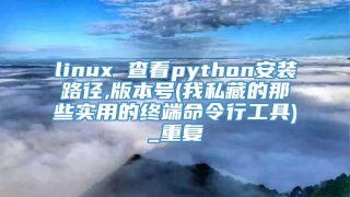 linux 查看python安装路径,版本号(我私藏的那些实用的终端命令行工具)_重复