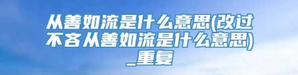 从善如流是什么意思(改过不吝从善如流是什么意思)_重复