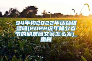 94年狗2022年适合结婚吗(2022虎年除夕春节的朋友圈文案怎么发)_重复