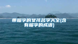 带榴字的女孩名字大全(含有榴字的成语)