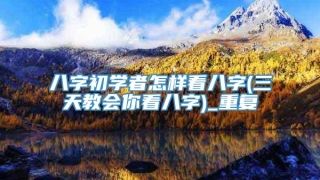 八字初学者怎样看八字(三天教会你看八字)_重复