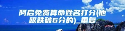 阿启免费算命姓名打分(他跟跌破6分的)_重复