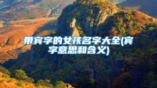 带宾字的女孩名字大全(宾字意思和含义)