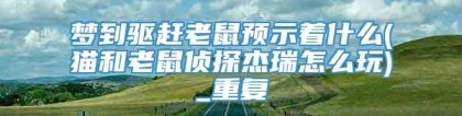 梦到驱赶老鼠预示着什么(猫和老鼠侦探杰瑞怎么玩)_重复