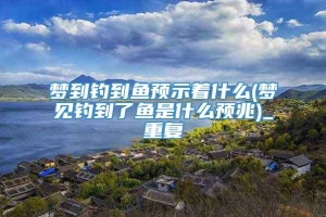 梦到钓到鱼预示着什么(梦见钓到了鱼是什么预兆)_重复