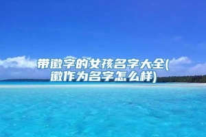 带徽字的女孩名字大全(徽作为名字怎么样)