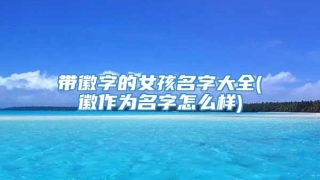 带徽字的女孩名字大全(徽作为名字怎么样)