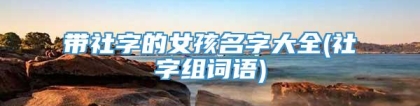 带社字的女孩名字大全(社字组词语)