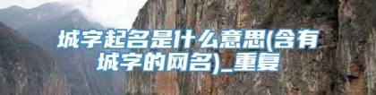 城字起名是什么意思(含有城字的网名)_重复