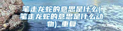 笔走龙蛇的意思是什么(笔走龙蛇的意思是什么动物)_重复