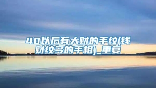 40以后有大财的手纹(钱财纹多的手相)_重复