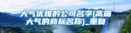 大气优雅的公司名字(高端大气的商标名称)_重复