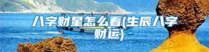 八字财星怎么看(生辰八字 财运)