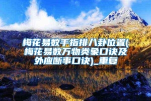 梅花易数手指排八卦位置(梅花易数万物类象口诀及外应断事口诀)_重复