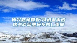 博兴赵楼算卦(司机肇事逃逸汽修部里换车牌)_重复