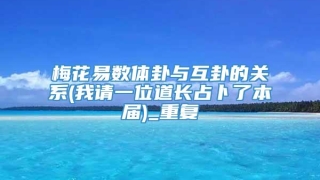 梅花易数体卦与互卦的关系(我请一位道长占卜了本届)_重复