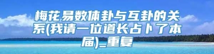 梅花易数体卦与互卦的关系(我请一位道长占卜了本届)_重复