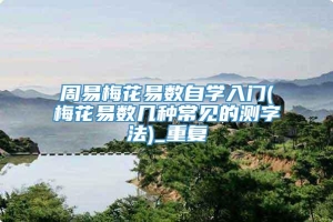 周易梅花易数自学入门(梅花易数几种常见的测字法)_重复