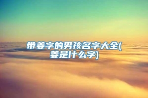 带姜字的男孩名字大全(姜是什么字)