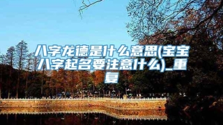 八字龙德是什么意思(宝宝八字起名要注意什么)_重复