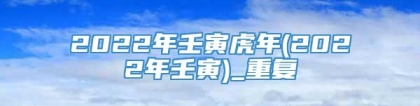 2022年壬寅虎年(2022年壬寅)_重复