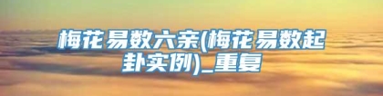 梅花易数六亲(梅花易数起卦实例)_重复