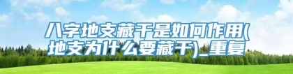 八字地支藏干是如何作用(地支为什么要藏干)_重复