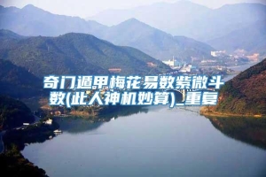 奇门遁甲梅花易数紫微斗数(此人神机妙算)_重复