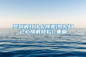 梦到被打什么预兆(梦见自己心情很放松)_重复