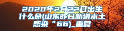 2020年2月22日出生什么命(山东昨日新增本土感染“66)_重复