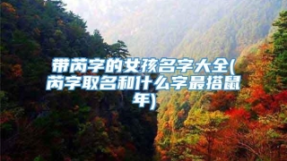 带芮字的女孩名字大全(芮字取名和什么字最搭鼠年)