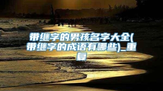 带继字的男孩名字大全(带继字的成语有哪些)_重复