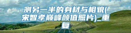 测另一半的身材与相貌(宋智孝巅峰颜值照片)_重复