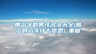 带冶字的男孩名字大全(园冶的冶字什么意思)_重复