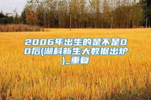 2006年出生的是不是00后(湖科新生大数据出炉)_重复