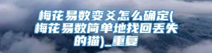 梅花易数变爻怎么确定(梅花易数简单地找回丢失的猫)_重复