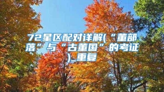 72星区配对详解(“董部落”与“古董国”的考证)_重复