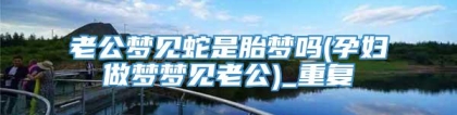 老公梦见蛇是胎梦吗(孕妇做梦梦见老公)_重复