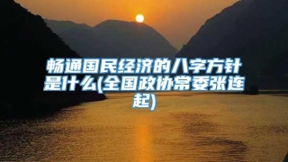 畅通国民经济的八字方针是什么(全国政协常委张连起)