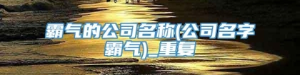 霸气的公司名称(公司名字霸气)_重复