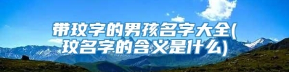 带玟字的男孩名字大全(玟名字的含义是什么)